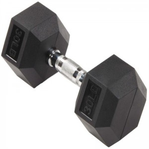 Basics Rubber Encased Hex Dumbbell Hand Weight