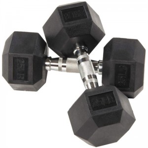 Basics Rubber Encased Hex Dumbbell Hand Weight