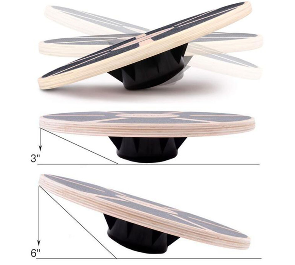 Basics Wooden Wobble Exercise Balance Board13