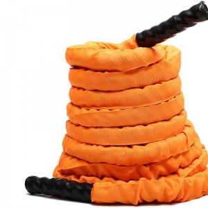 Battle Exercise Training Rope with Protective Cover – Steel Anchor & Strap Included