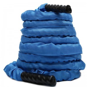 Battle Exercise Training Rope with Protective Cover – Steel Anchor & Strap Included