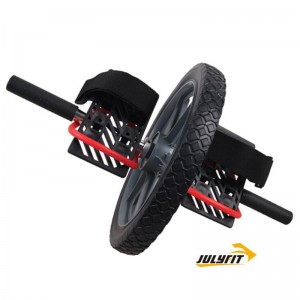 Professional power training exercise wheel with foot straps for more workout options