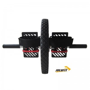 Professional power training exercise wheel with foot straps for more workout options