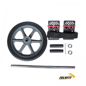 Professional power training exercise wheel with foot straps for more workout options