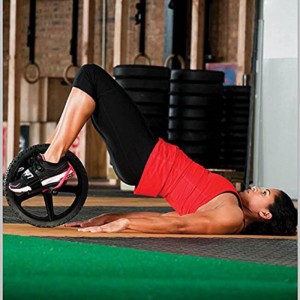 Professional power training exercise wheel with foot straps for more workout options
